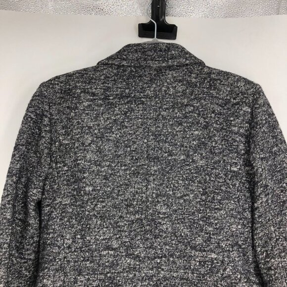 Ann Taylor LOFT Charcoal Marled Full Zip Long Sleeve Wool Blend Cropped Jacket S - Picture 11 of 15